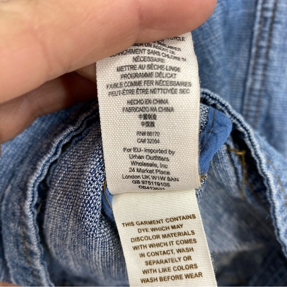 Free People Distressed Denim Bomber Tennis Jacket Small - Picture 8 of 12